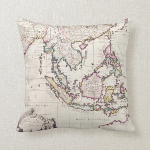 Almofada Mapa de India & das Índias do leste