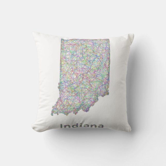 Almofada Mapa de Indiana (Frente)