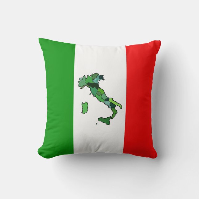 Almofada Mapa de Italia e da bandeira italiana (Frente)