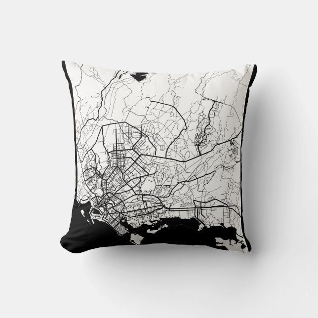 Almofada Mapa de Karachi Paquistão (Frente)