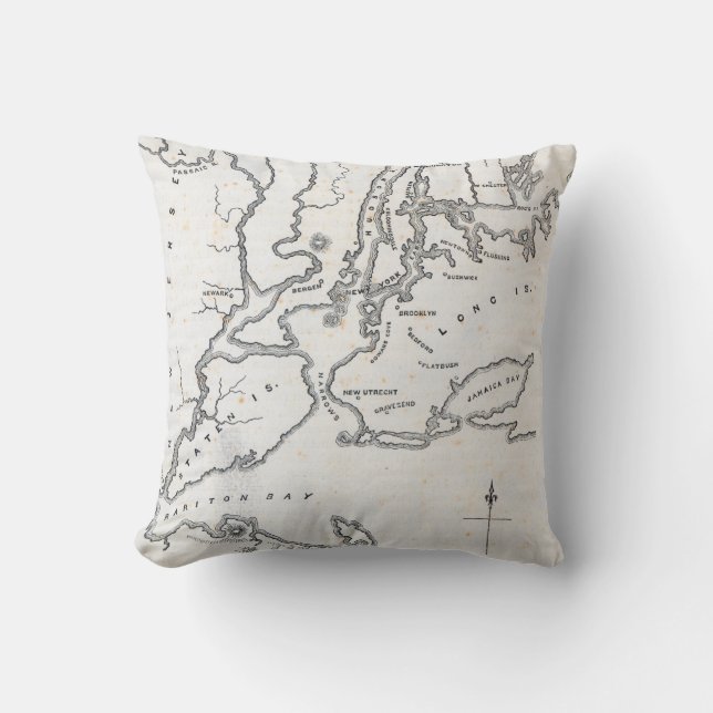 Almofada Mapa de New York e da vizinhança (Frente)