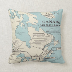 Almofada Mapa de rotas de Canadá - de correio aéreo de