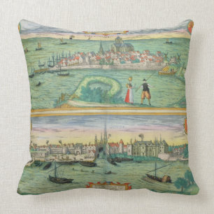 Almofada Mapa de Rotterdam e de Gouda, 'de Civitates Orbis