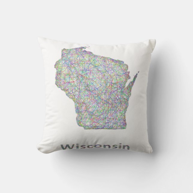 Almofada Mapa de Wisconsin (Frente)
