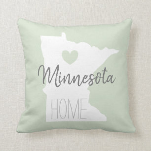 Almofada Mapa do Estado de Minnesota para casa de amor