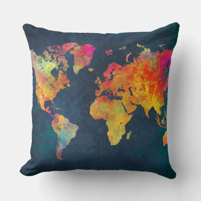 Almofada mapa do mundo (Frente)