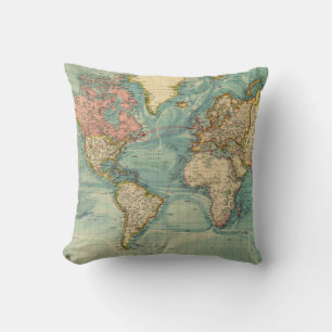 Almofada Mapa do Mundo Vintage