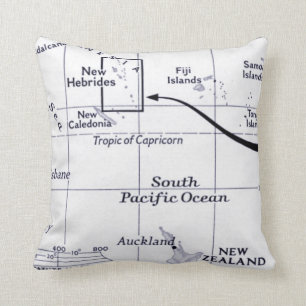 Almofada Mapa do oceano de South Pacific