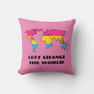 Almofada Mapa do Orgulho da Pansexualidade do Travesseiro d