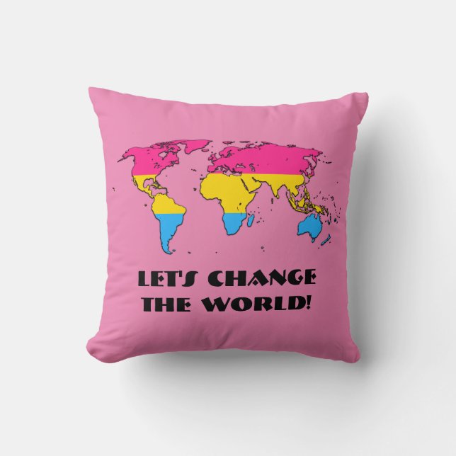 Almofada Mapa do Orgulho da Pansexualidade do Travesseiro d (Frente)