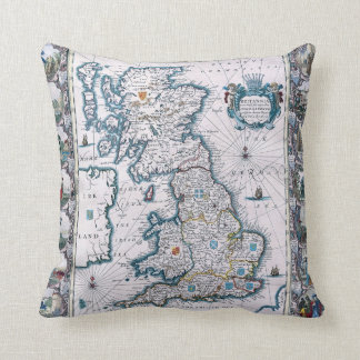 Almofada Mapa do século XVII de Inglaterra