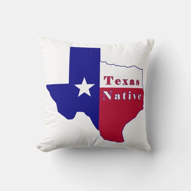 Almofada Mapa do Sinalizador Nativo do Texas (Frente)