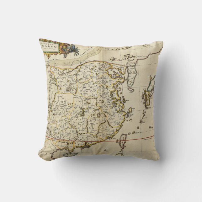 Almofada Mapa do vintage de China | 1662 (Frente)