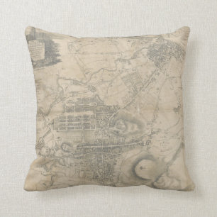 Almofada Mapa do vintage de Edimburgo Scotland (1818)