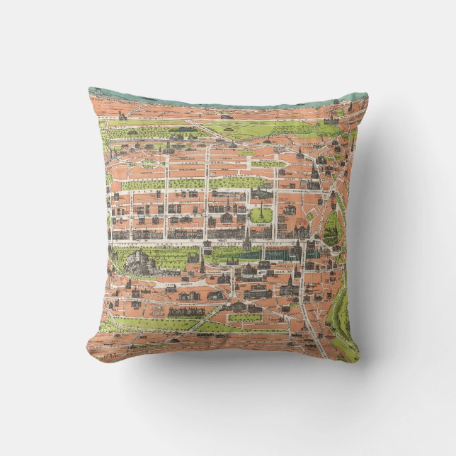 Almofada Mapa do vintage de Edimburgo Scotland (1935) (Frente)