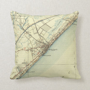Almofada Mapa do vintage de Myrtle Beach South Carolina