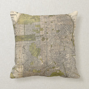 Almofada Mapa do vintage de San Francisco (1932)