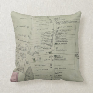 Almofada Mapa do vintage de Southampton New York (1873)