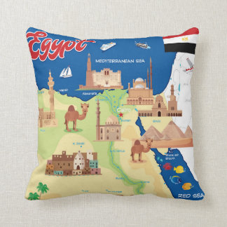 Almofada Mapa dos desenhos animados de Egipto