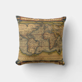 Almofada Mapa Mundial Ortelius 1570: Cartografia Antiga