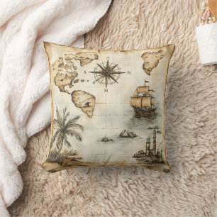Almofada Mapa Mundial Vintage