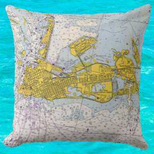 Almofada Mapa náutico da carta de Key West Florida