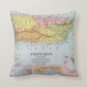 ALMOFADA MAPA: PUERTO RICO, 1900