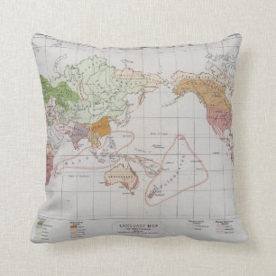 Almofada Mapa que mostra as línguas do mundo