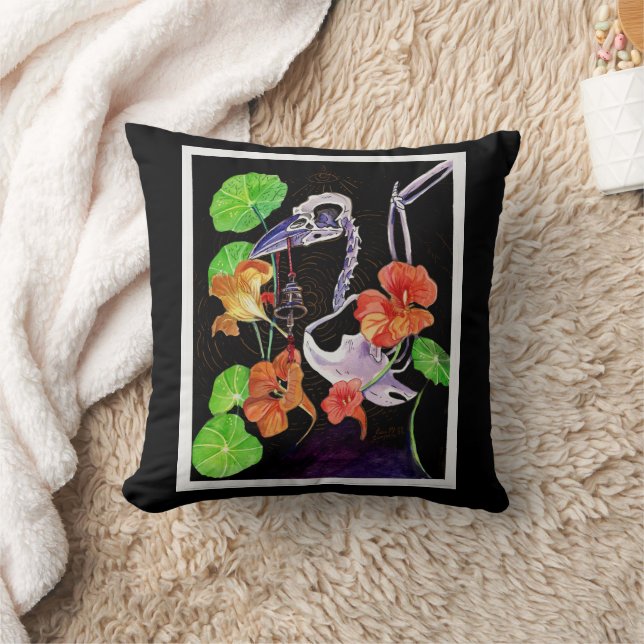 Almofada Mapas de memória Autumn Vibes Raven skeleton Poste (Cobertor)