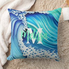 Almofada Mar de Blue Monogrammed