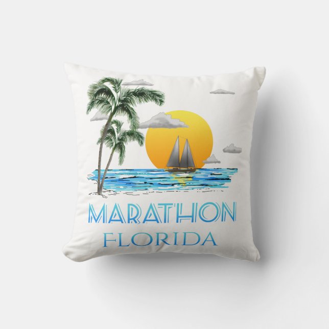 Almofada Maratona de vela na Flórida (Frente)
