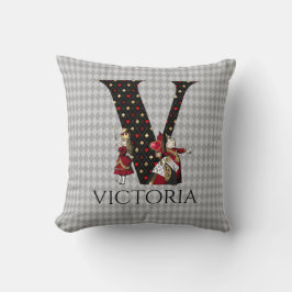 Almofada Maravilha Alice e Rainha dos Corações - Letra V
