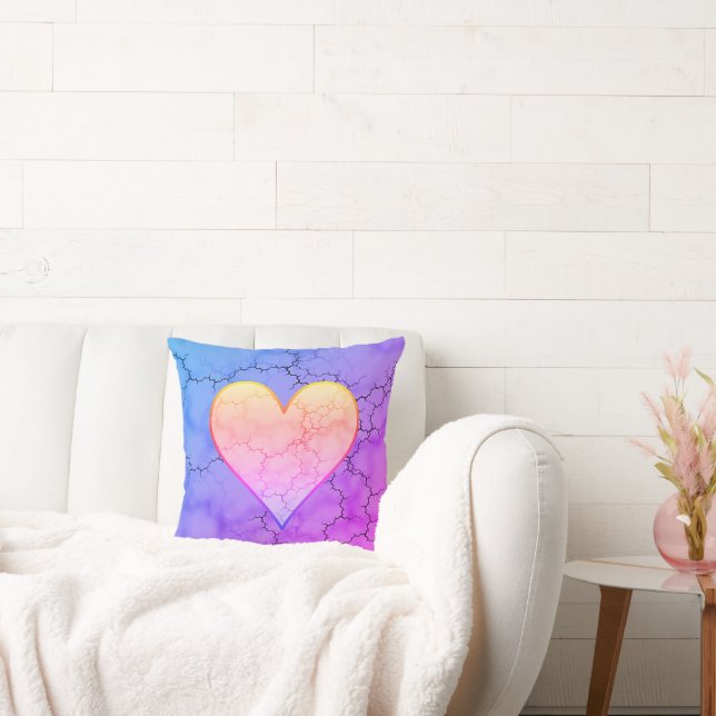 Almofada Marble Bonito do Coração Arco-Íris (Sofá)