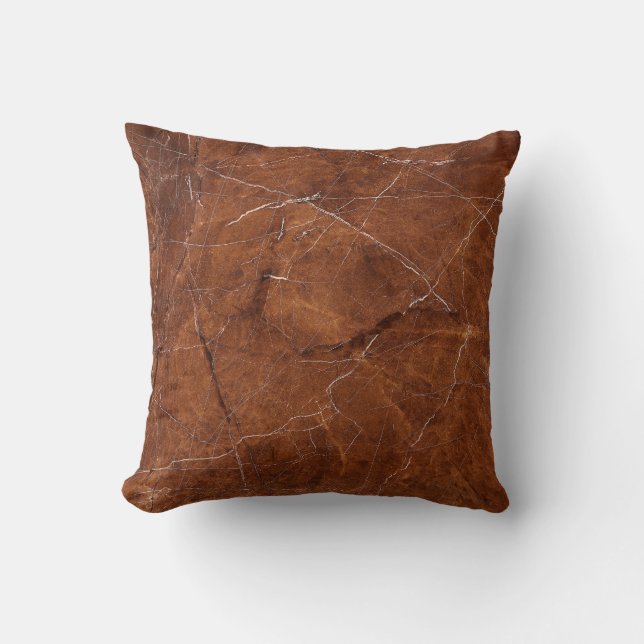 Almofada Marble Brown Glossy: Fundo de Textura de Luxo (Frente)