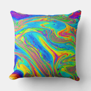 Almofada Marble Rainbow Swirls Bright e Beauely