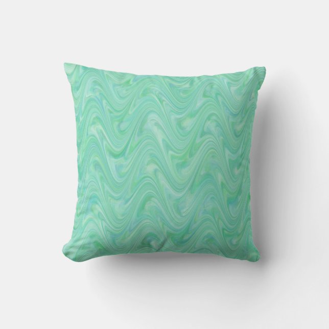 Almofada Marbling Teal Green Pattern (Frente)