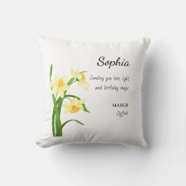 Almofada March Daffodil Personalized Birthday