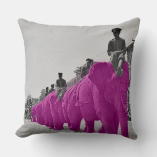 Almofada Março do Circo de Elefante Rosa da Década de 1920