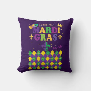 Almofada Mardi Gras Carnaval Festivo Fleur de Lis Diamond