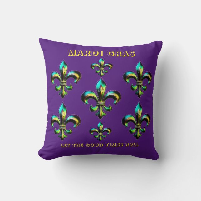 Almofada Mardi Gras Fleur De Lis (Frente)