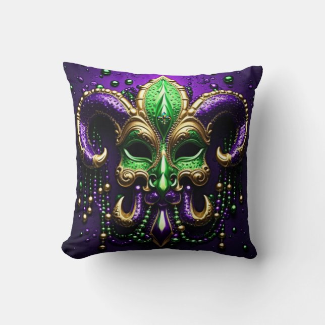 Almofada Mardi Gras Fleur De Lis Design 2024 (Frente)