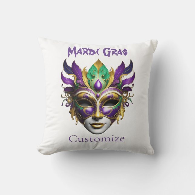 Almofada Mardi Gras Mask Thunder_Cove (Frente)