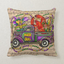 Almofada Mardi Gras Vintage Truck Music Fleur De Lis