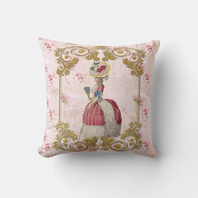 Almofada Mare Antoinette Floral Pillow pink クッションC (Frente)
