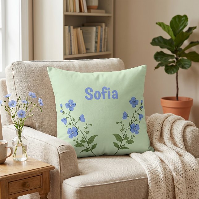 Almofada Margarida floral moderna personalizada bonita eleg (Criador carregado)