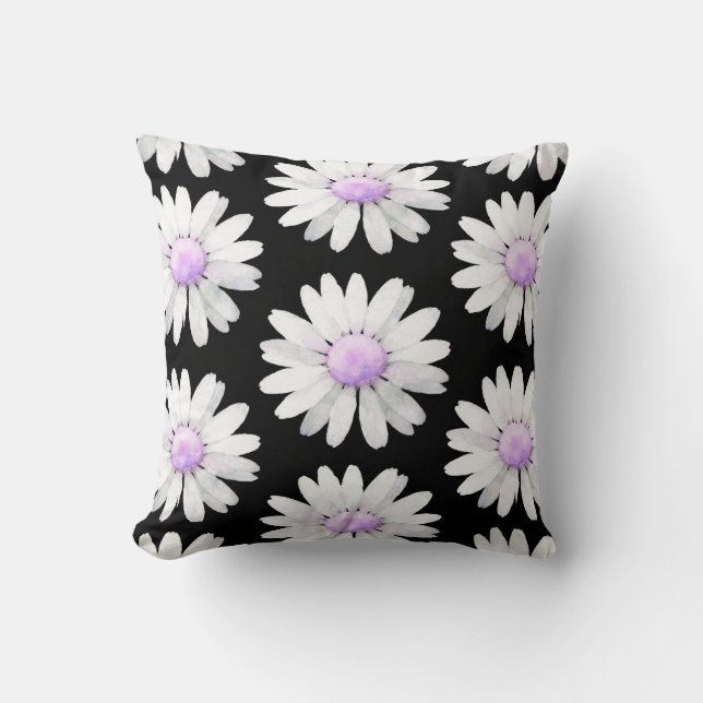 Almofada Margaridas Roxas Bonitas Pontilhadas (Frente)