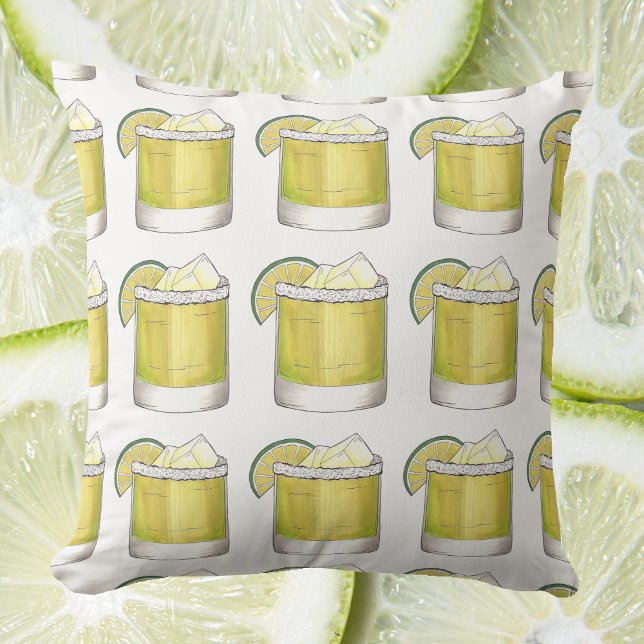 Almofada Margarita c/ Mistóloga de coquetéis Limões Bebe De (Margarita Pillow)