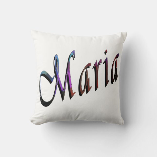 Almofada Maria, Nome, Logotipo, Cushion Branco. (Frente)
