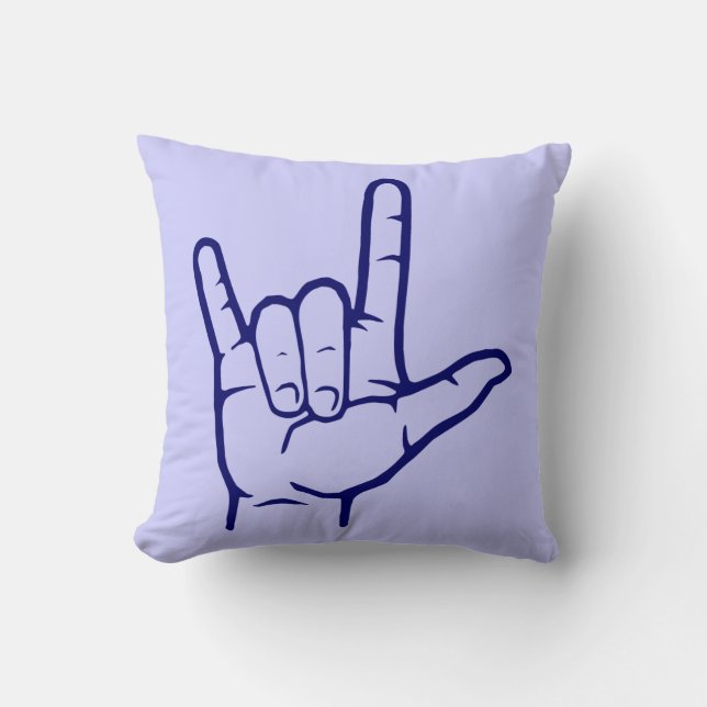 Almofada Marinho ASL I Love You Travesseiro decorativo (Frente)