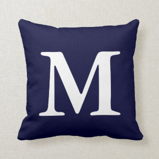Almofada Marinho Azul Branco Monograma Travesseiro decorati